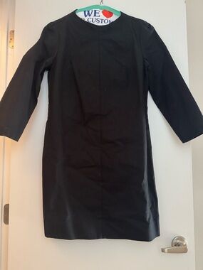 NEW! Gap Black Stretch 3/4 Sleeved Cotton Classic Dress Sz 12